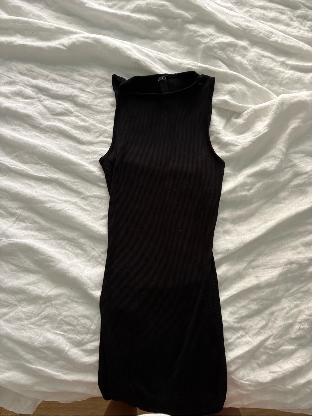 Skims Black Ribbed Dress